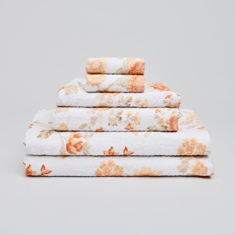 Rosalinda 6-piece 100% Cotton Printed Towel Set