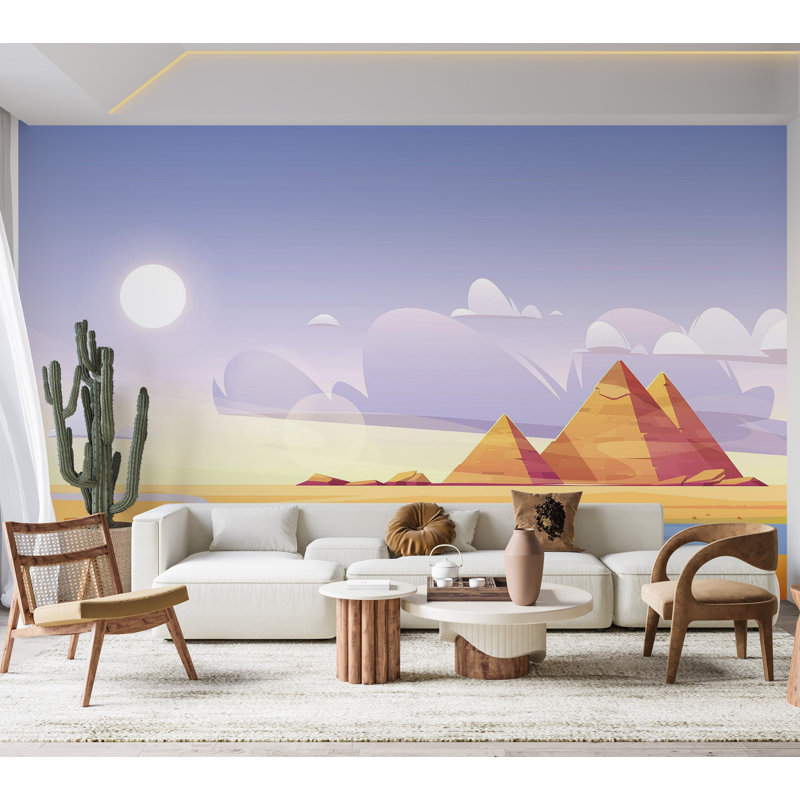 Papier peint de qualité supérieure - Pyramides du désert, L 96 po x l 120 po