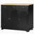 Sideboard With Solid Wood Countertop, Modern Kitchen Storage Cabinet, Coffee Bar Cabinet With 3 Drawers, Doors And Adjustable Shelf-1271052938