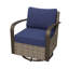 Chaise d'extérieur pivotante en osier avec coussins-100420793