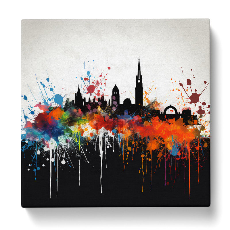City Of Glasgow Splatter Art - Print, 35cm H x 35cm W x 3cm D