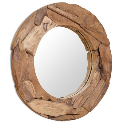 Caroline Wood Flat Wall Mirror
