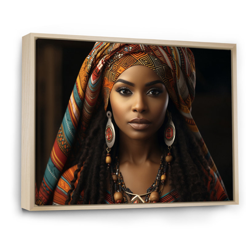 Impression sur toile Chiemi Tribal africain Swazi Emahiya, H 16 po x l 32 po x P 1 po, Cadre flottant érable