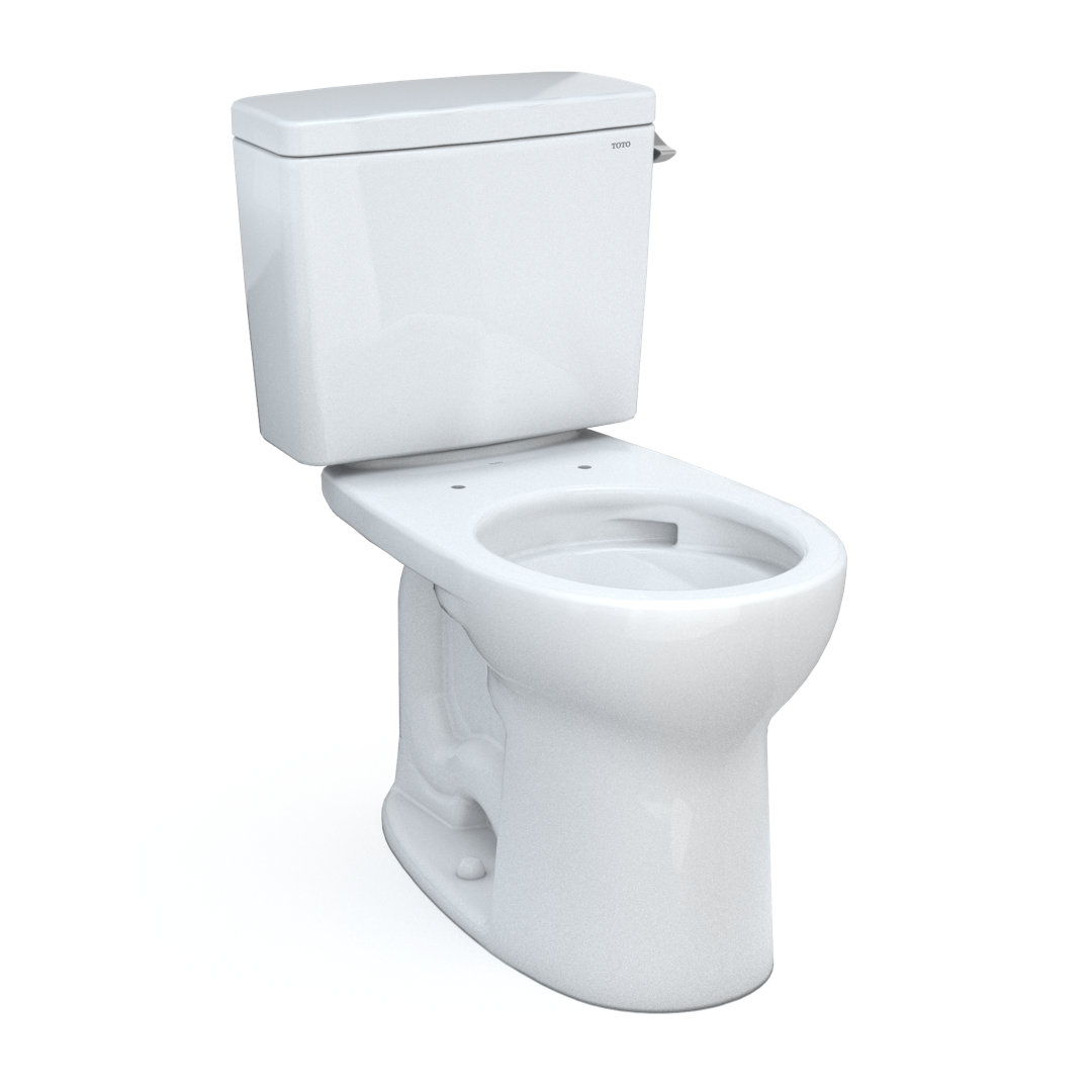 Drake® 1.28 GPF Water Efficient Round Two-Piece Toilet with Tornado Flush (Seat Not Included) TOTO