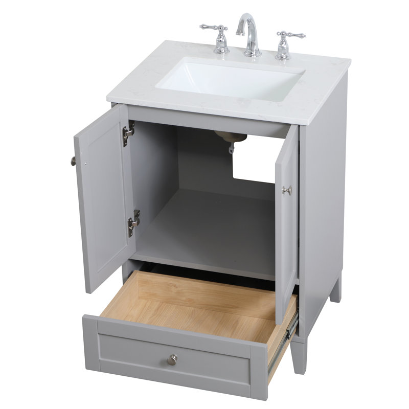 Ensemble de meuble-lavabo simple 24 po Selma, Gris