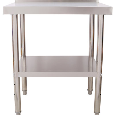 30 X 24 Inch Stainless Steel Commercial Work Table With Rust - Surface, Adjustable Undershelf For Laundry Room Prep 440Lbs Capacity, 3 Height Undershelf, Storage In