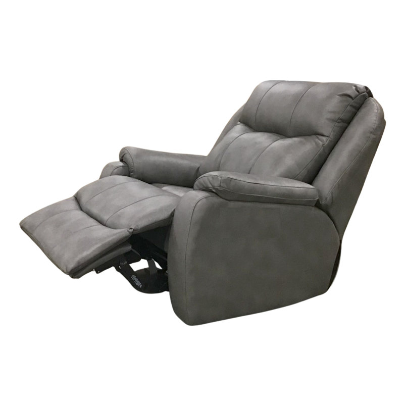 Hercules Dual Power Wall Recliner, Mid Gray Faux Leather