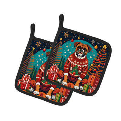 Paire de porte-pots Boxer Christmas