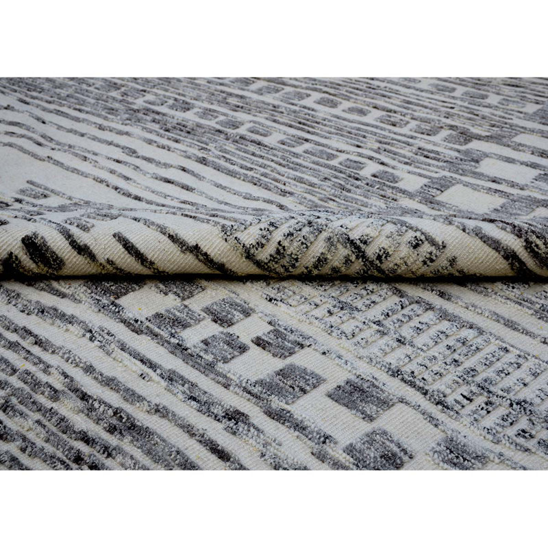 Moroccan Area Rug in Natural/Charcoal, Rectangle 9' x 12'
