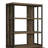 Oak Herringbone Rustic Bookcase With 3 Open Display Shelves And 2 Adjustable In Cabinet Bookcase, 2-Door For Den