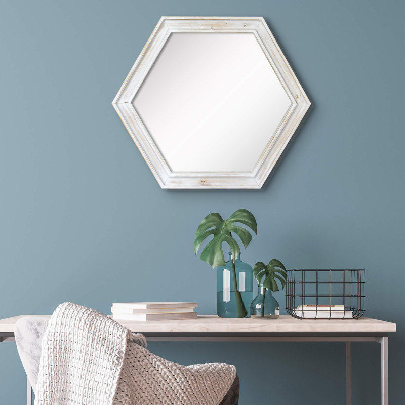 Miroir décoratif Alfret, Blanc usé