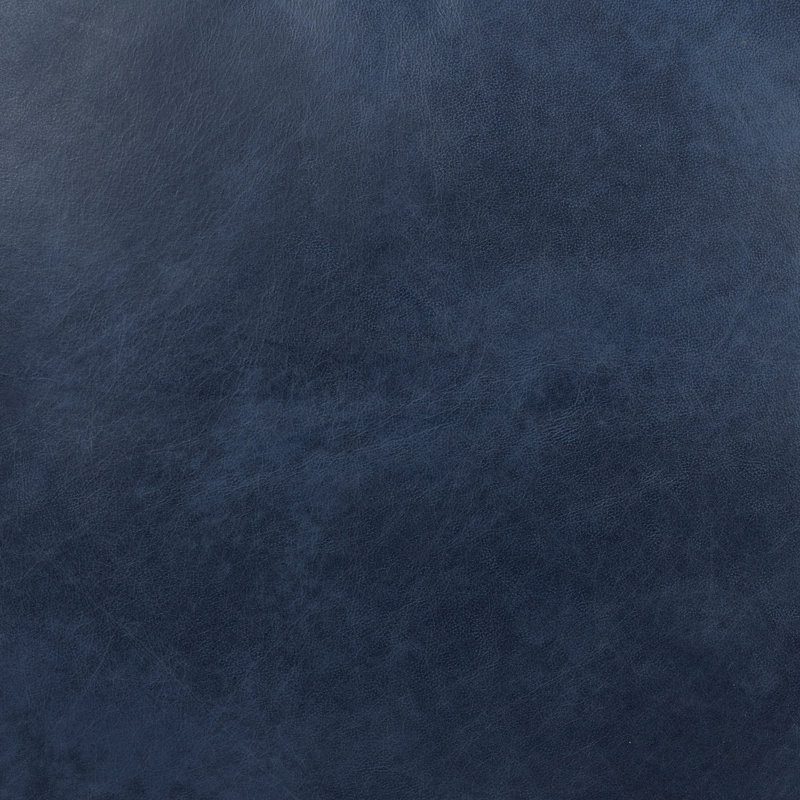 Repose-pieds en cuir véritable Essex, Cuir véritable bleu minuit