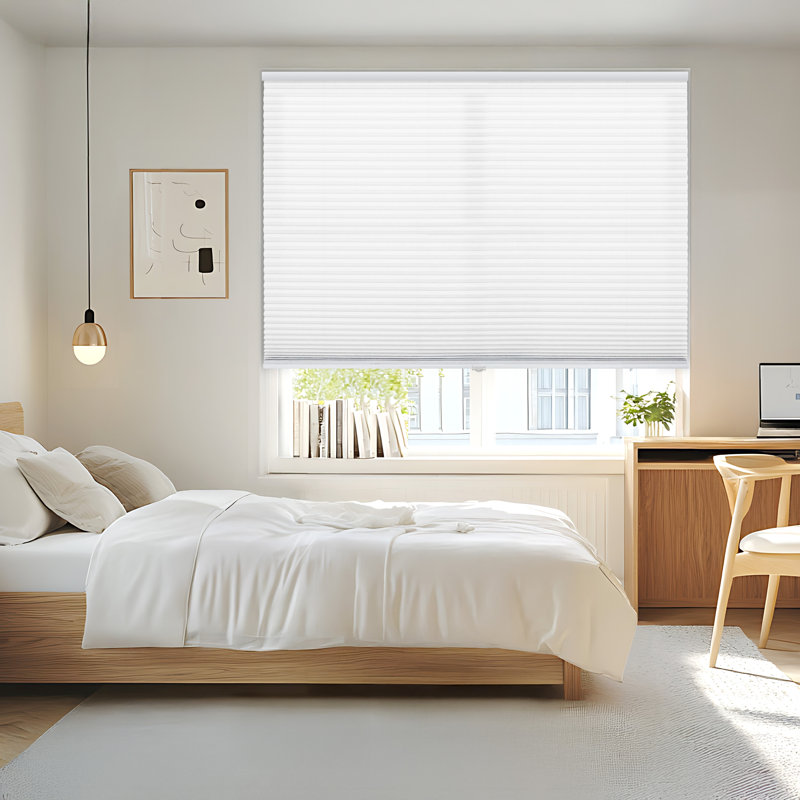 Store cellulaire semi-transparent filtrant la lumière de 1 pouce, Blanc, L 32 po x L 64 po