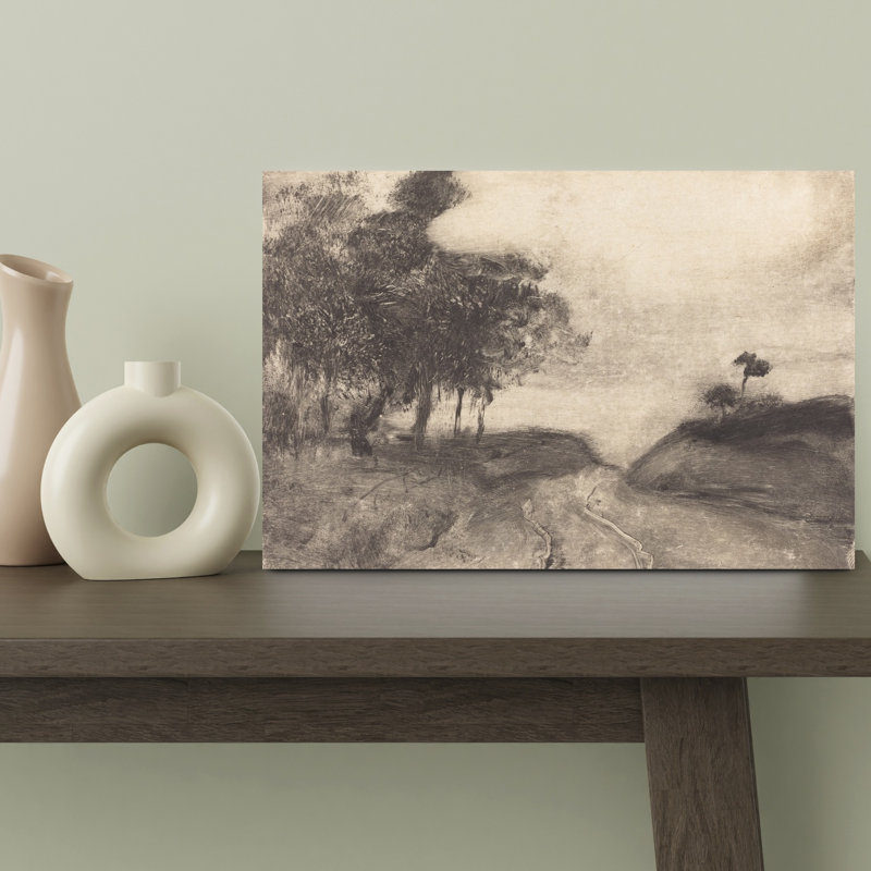 La Route, vers 1878-1880. Estampe murale impressionniste abstraite contemporaine représentant un paysage avec un arbre.