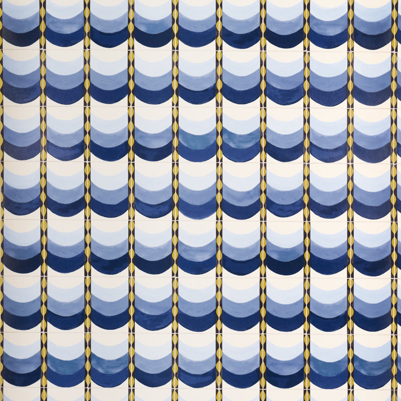 Papier peint Schumacher x Celerie Kemble Sintra, Bleu