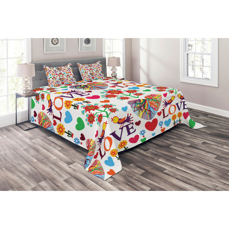 Polyester Coverlet, King Bedspread + 2 Shams