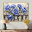 Ikrah, pivoines bleues par la clôture II - pivoines, art mural-37263362-210939575-37263360