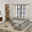 Canapé modulaire rembourré en lin avec repose-pieds de rangement 6 pièces Kenda-1675002561