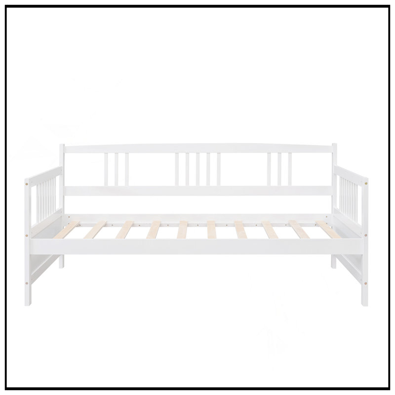 Twin Size Daybed Wood Bed With Twin Trundle, Solid Pine Construction, Space-Saving And Multi-Functional Design For Modern Homes