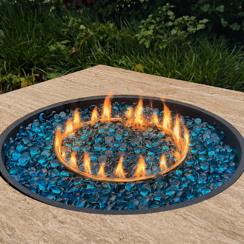 Perles de verre rondes en verre de qualité professionnelle, Bleu aqua, 10 lb