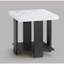 3 salons - cocktail gris avec table basse rectangulaire en faux marbre blanc et deux tables de bout carrées, conception moderne, tables à installation rapide et sans effort pour l'espace principal, assemblage facile-890604550