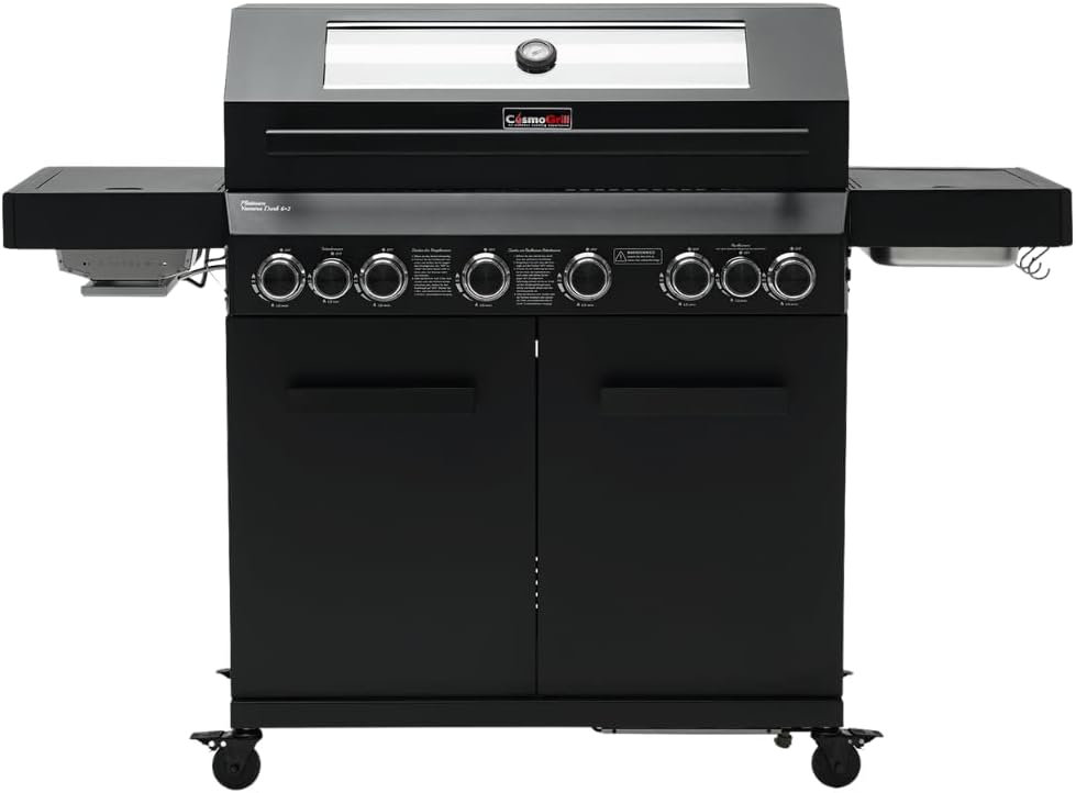 COSMOGRILL 6 - Burner Freestanding Liquid Propane and Propane 96222.39 BTU Grill with Side Burner - Image 3