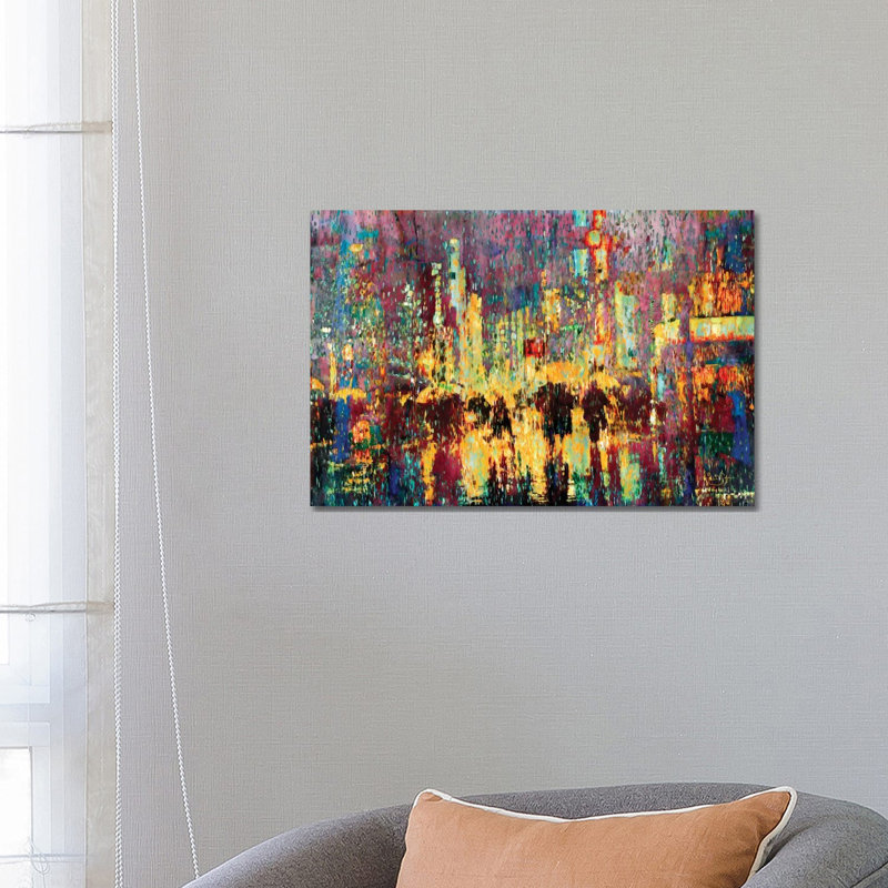 City Rain - Wrapped Canvas Painting, 66.04 cm H x 45.72 cm W x 3.175 cm D