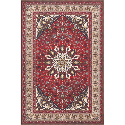 Traditional Red Carpet Woven Base Washable Carpet