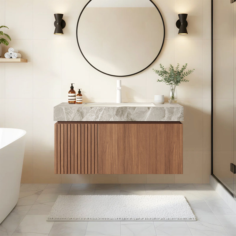 Meuble-lavabo flottant mural luxueux 36 po Luxury