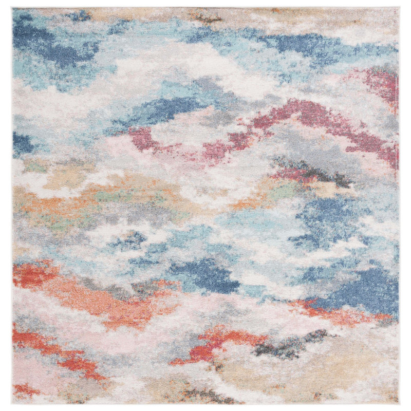 Phoenix 500 Performance Abstract Rug, Square 6'7"