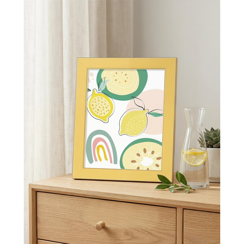 Ensemble de cadres photo, verre véritable, support mural ou présentoir de table, Yellow, 8" x 10"