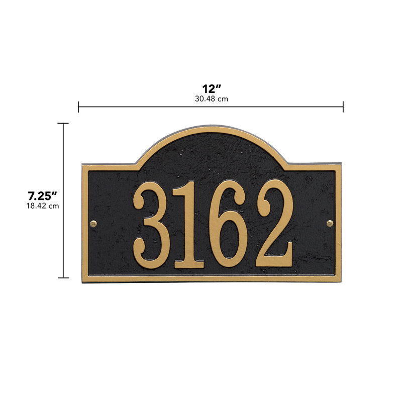 Fast and Easy 1-Line Wall Address Plaque, Black/Gold, Yes