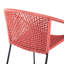 Quilla Indoor Outdoor Stackable Steel Dining Chair with Brick Red Rope - Set of 2