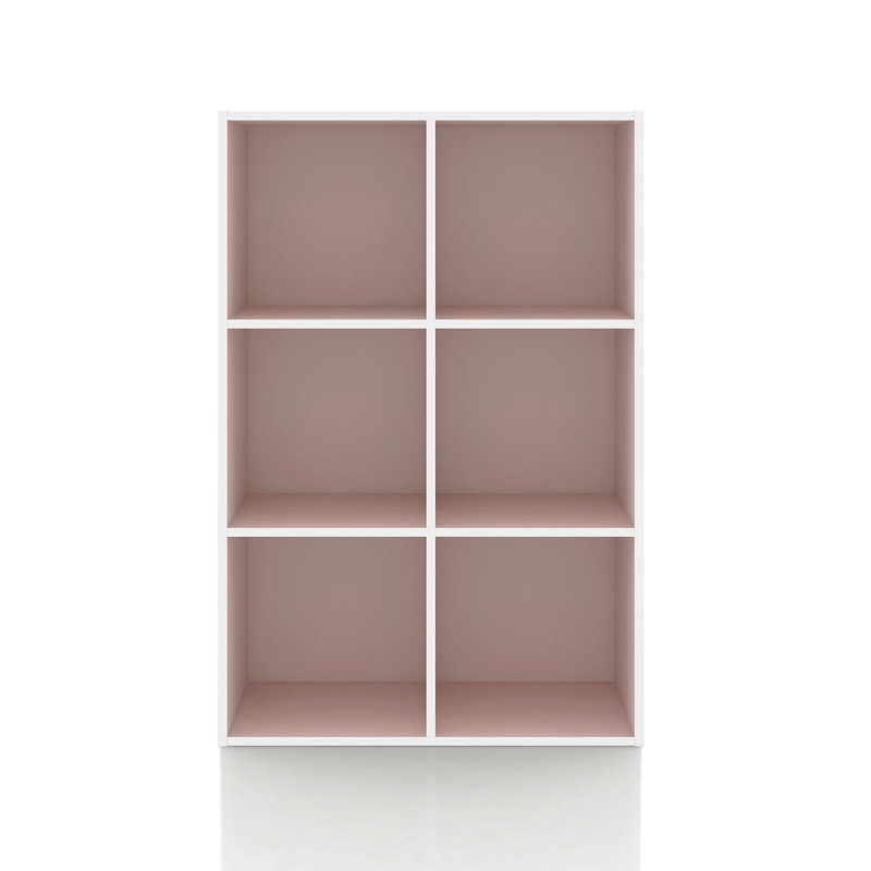 Bibliothèque de rangement Moduline, 6 cubes, Rose clair