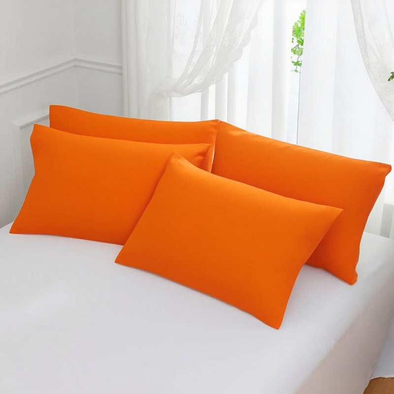 Paquet de 4 taies d'oreiller en microfibre brossée moelleuse - Enveloppes infroissables résistantes aux taches 20 x 30 po