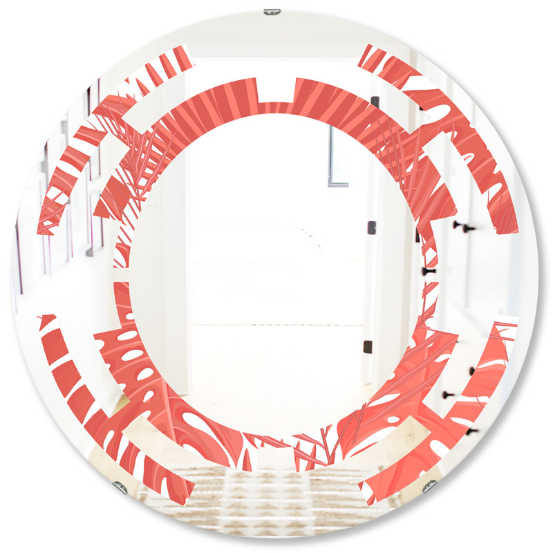Miroir mural Space Coastal, 23,6 po x 23,6 po, Feuillage tropical I