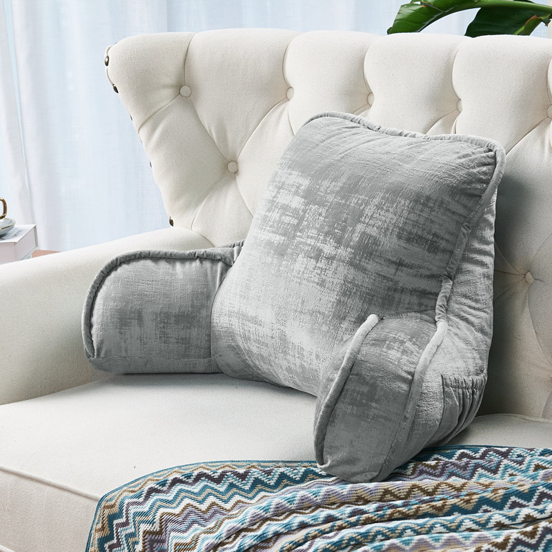 Textured Velvet Bedrest Pillow Cover & Insert, Steeple Gray