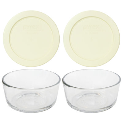Pyrex 7200 Glass Bowls & 7200-PC Matching Lids