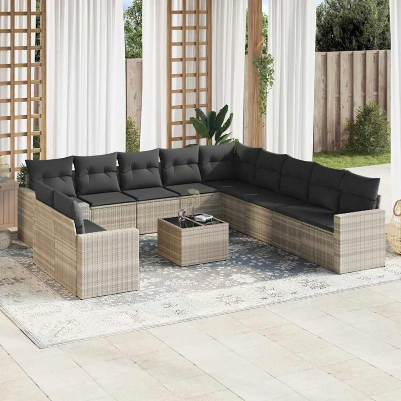  Garden Sofa Set Light Grey, Dark Grey