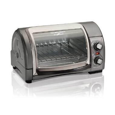 Hamilton Beach 2-in-1 Oven & Toaster, Space-Saving Design 31156 with Racks  Trays