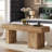 Solid Wood Farmhouse Entryway Bench With Artistic Legs