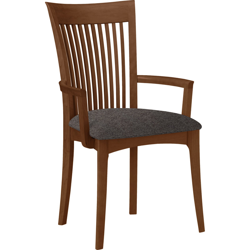 Sarah 19.25'' H Upholstered Armchair, Saddle Cherry, Slate (M10245) Fabric
