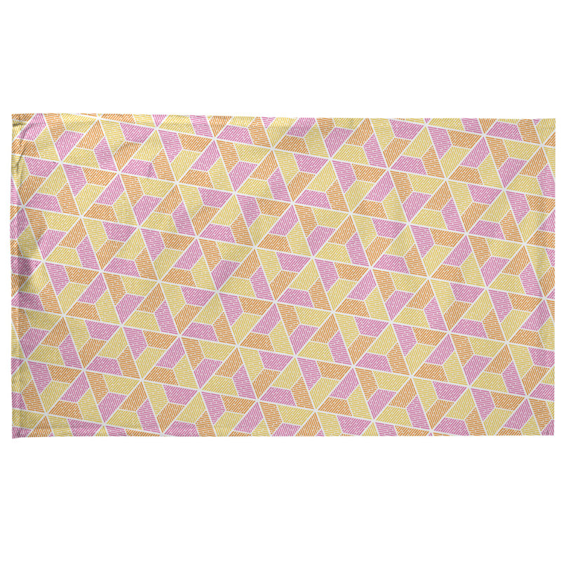 Serviette à thé trapézoïdals Mcguigan, Brun / rose, Sergé de coton
