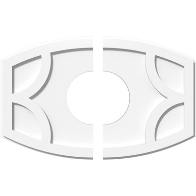 24"W x 16"H x 7"ID x 13"C x 1"P Kailey Architectural Grade PVC Contemporary Ceiling Medallion, Two Piece