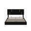 Grand lit plateforme tapissier en velours avec système de rangement hydraulique-979019218