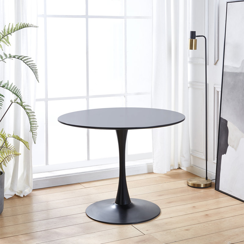 31.5'' Round Pedestal Dining Table, Black