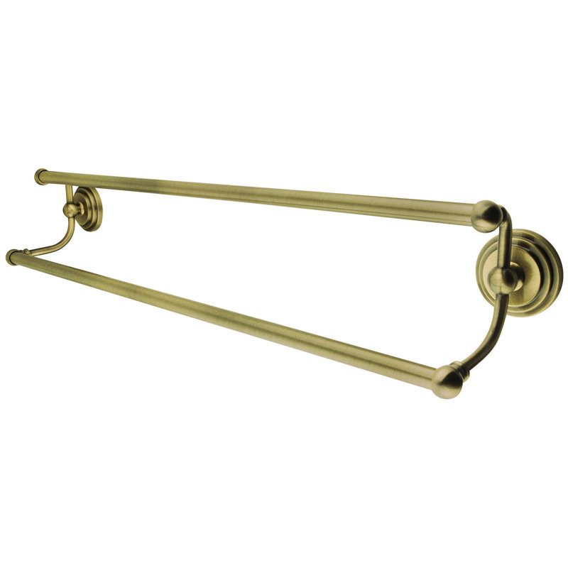 Kingston Brass Milano 24-Inch Dual Towel Bar, Vintage Brass, 4.75'' H x 26.63'' L x 4.75'' D
