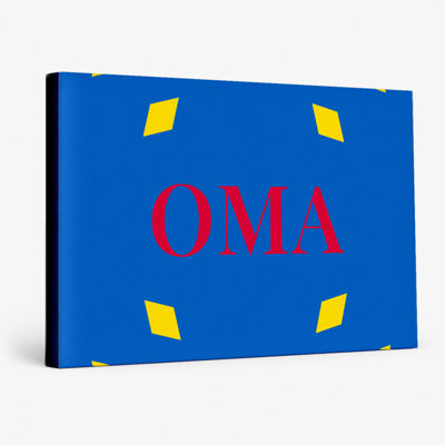 Omaha City Colors Luxury Diamond Monogram — Yellow Blue Red — Canvas Wall Art