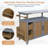 54.33" Outdoor Modern Farmhouse Solid Wood Rolling Kitchen Cart with Stainless Steel Top-124178211