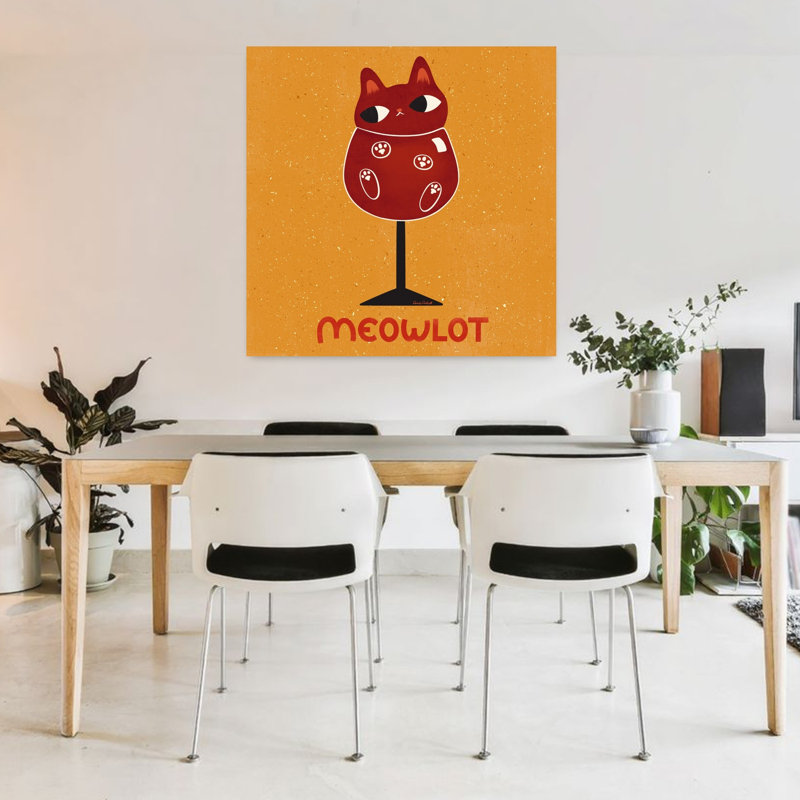 Art contemporain rétro, art de chat, H 36 po x l 36 po